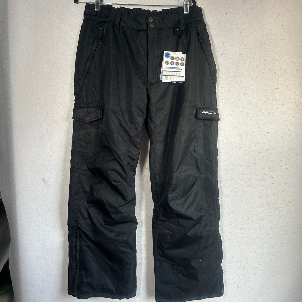 Arctix Womens Insulated Snow Pants Black Cargo Ski Snowboard L Regular Fit